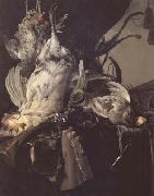 Aelst, Willem van Still Life of Dead Birds and Hunting Weapons (mk14) Sweden oil painting artist